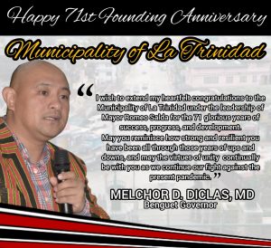 HAPPY 71st FOUNDING ANNIVERSARY, MUNICIPALITY OF LA TRINIDAD!