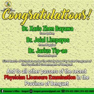 Congratulation to the First Batch of Scholars under the Study Now Pay Later Program for passing the recent Physician Licensure Examination