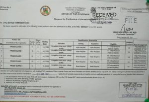 Prison Guards Needed